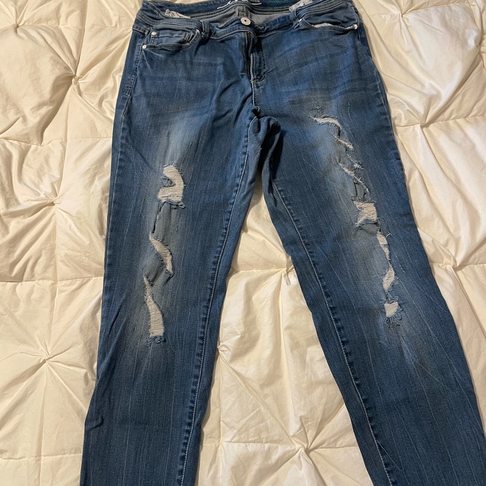 INC distressed, curvy fit jeans. 16
